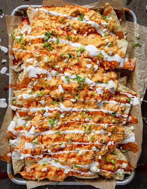 Buffalo Chicken Nachos Recipe, Cheesy Buffalo Chicken, Buffalo Chicken Sauce, Buffalo Chicken Nachos, Homestead Recipes, Buffalo Recipe, Chicken And Chips, Chicken Sauce, Homemade Buffalo Sauce