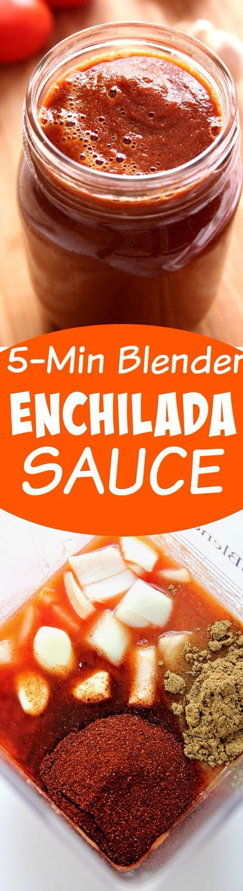 5-Minute Blender Enchilada Sauce Recipe - homemade enchilada sauce made with just 7 ingredients is my new favorite diy recipe. I will never buy it in a can again! Wife Recipes, Unprocessed Recipes, Diy Seasonings, Mexican Inspiration, Enchilada Sauce Recipe, Enchiladas Chicken, Condiments Recipes, Recipes With Enchilada Sauce, Homemade Things