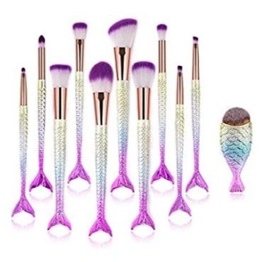 Makeup Brush Set 11pcs, Premium Synthetic Mermaid Make Up Brushes for Blush Highlight Concealer Fan Cute Cosmetic Brushes Collection Save 75% on select product(s) with promo code 👉  75UQALMS on Amazon.com https://amzn.to/3OH3ZQc “As an Amazon Associate I earn from qualifying purchases” Mermaid Makeup Brushes, Bronzer Brush, Flawless Makeup Application, Highlighter Brush, Mermaid Makeup, Beauty Kit, Mermaid Style, Eyebrow Brush, Concealer Brush