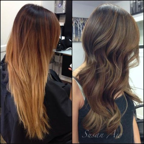 Susan Aw (@susan.aw), one of our favorite colorists based at Embellish Salon, Arcadia, California, has done it again. Here she offers the details for this tasteful transformation.   Step 1. Apply to root area Kenra 6AA+ Blue booster blended with 20 volume developer. Step 2. Balayge low-lights using Kenra Demi - 7A+6N Step 3. Balayage Highlights using Paul Mitchell DPL + Olaplex Step 4: Process for about 20 mins, lifting to level 8/9. Level 6 Hair Color, Blonde Hair Colour Shades, Color Correction Hair, Brassy Hair, Ash Hair, Ash Hair Color, Hair Color Formulas, Hair Color Light Brown, Bright Blonde