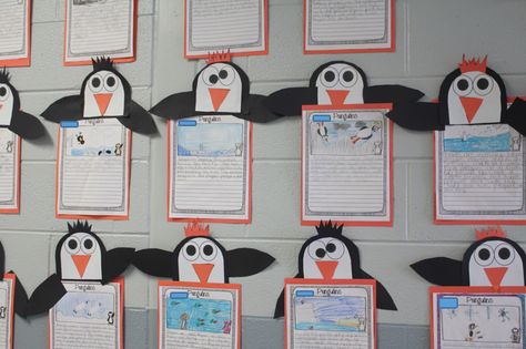 Penguin Writing Kindergarten, Preschool Penguin, Penguin Writing, January Themes, Penguin Unit, Writing Kindergarten, All About Penguins, January Ideas, Penguin Activities