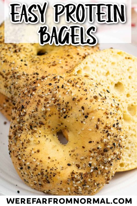 If you're looking for an easy and delicious way to add more protein to your diet you need to whip up a batch of these cottage cheese bagels! They are super simple to make with only 6 ingredients in about 30 minutes! Level up your breakfast with these easy high protein bagels! Simple Nutritious Breakfast, Cottage Cheese Bagels, High Protein Bagels, Cottage Cheese Recipes Breakfast, Bagels Easy, Protein Bagels, Homemade Cottage Cheese, Bagel Recipe Easy, Keto Flour