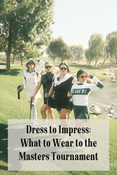 Hey there fashionistas! Are you excited to attend the prestigious Masters Tournament and witness the best golfers in the world compete for the green jacket? I know I am! But before you head to Augusta National, let's talk about what you should wear to make a statement and turn heads at the event. Masters Themed Party Outfit, Gold Tournament Outfit Women, Women’s Golf Tournament Outfit, Waste Management Golf Tournament Outfit, Masters Outfit Women Spectator, What To Wear To Masters Golf Tournament, Masters Golf Outfits Women Spectator, Pga Tour Outfit Women, Masters Party Outfit