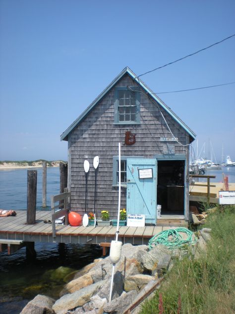 pictures of houses and boats | Pin it Like Image Shed To Tiny House Conversion, Marthas Vineyard Cottages, Backyard Guest Houses, Beach Shacks, Fishing Shack, Lake George Village, Shed To Tiny House, Boat House, Beach Shack