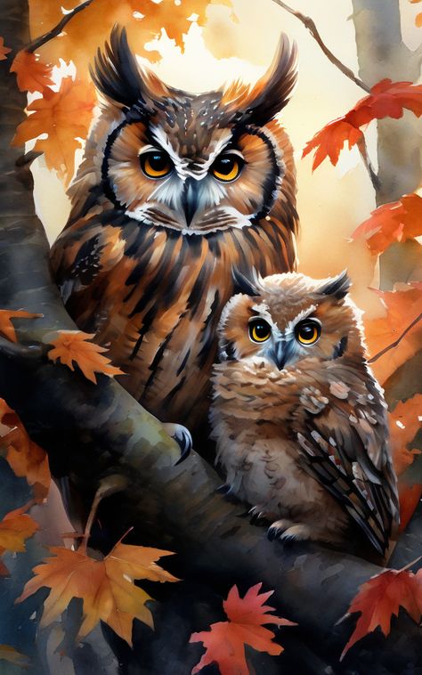 Owls Art, Greg Rutkowski, Owl Artwork, Owl Pictures, Owl Painting, Baby Bird, Owl Art, Cute Creatures, Create Art