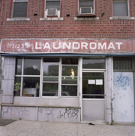 laundromat storefront Laundromat Exterior, Exterior Aesthetic, Coin Laundry, Old Apartments, Small Buildings, Model Railroad, Store Fronts, Garage Doors, Apartment