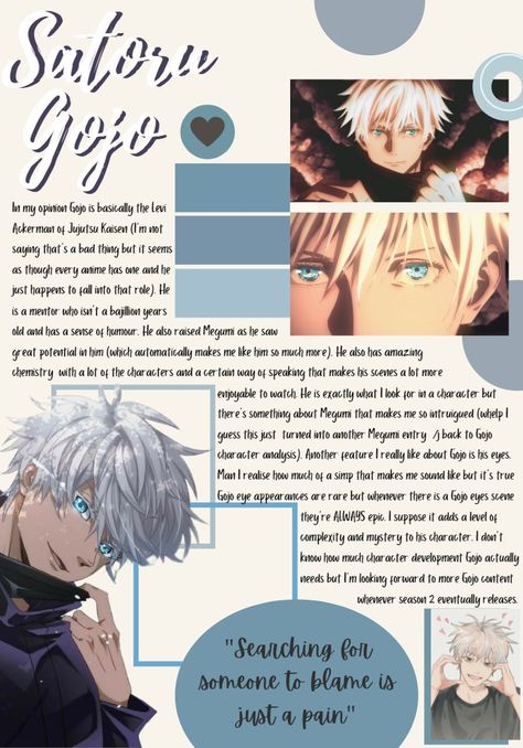 Part 5 :) Anime Journal Ideas, Character Journal, Anime Journal, Jujitsu Kaisen, Anime Poster, My Opinions, Journal Ideas, Jujutsu Kaisen, Jujutsu