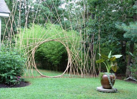 Bamboo Moon gate in my garden Moon Gate Garden, Gate Garden, Moon Gate, Japanese Garden Design, Bamboo Garden, Garden Area, Have Inspiration, Garden Pictures, Garden Gate