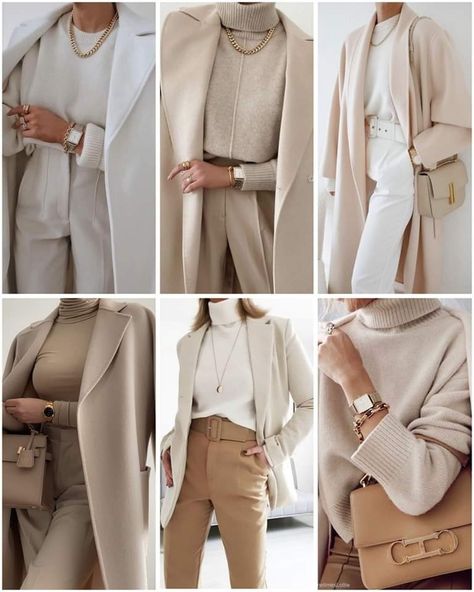 Cool Toned Neutral Outfits, Beige Outfit Winter, Beige Monochrome Outfit Winter, Taupe Outfits For Women, Nuetral Pallete Outfits Fall, Chic Beige Cardigan For Cold Weather, Nuetral Pallete Outfits Winter, Timeless Beige Winter Blazer, Nuetral Pallete Outfits