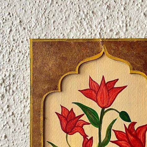 Dimple on Instagram: "Floral motifs 🌸

.
.
#floralart #artistry #floralmotif #mughalflorals #motif #jarokha #flowerpower #floralart #illustration #walldecor #design #acrylicart #pinterest #etsyshop #etsy #follow #supportsmallbusiness #shop #like #comment #aesthetics #folkart #patterns #persian #instaart" Jarokha Art, Lippan Art, Floral Wall Art, Floral Motifs, Floral Wall, Acrylic Art, Insta Art, Floral Motif, Floral Art