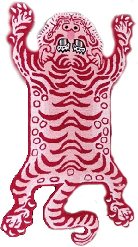 Amazon.com: Tibetan Tiger Print Skin Red Pink Area Rug for Home Decor Wall Hanging for Living Room Bedroom Anti-Slip Rug by AFTAB Collection 2X3 Feet : Home & Kitchen Tibetan Tiger Rug, Animal Skin Rug, Tibetan Tiger, Tiger Rug, Skin Rugs, Animal Rug, Pink Area Rug, 3x5 Rug, Patterned Carpet