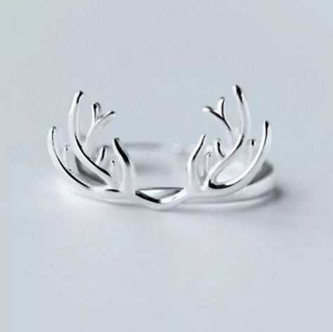 Deer Antler Ring, Deer Horns, Antler Ring, Animal Ring, Hand Accessories, Deer Antler, Rings Jewelry Fashion, Silver Jewelry Rings, Girls Jewelry