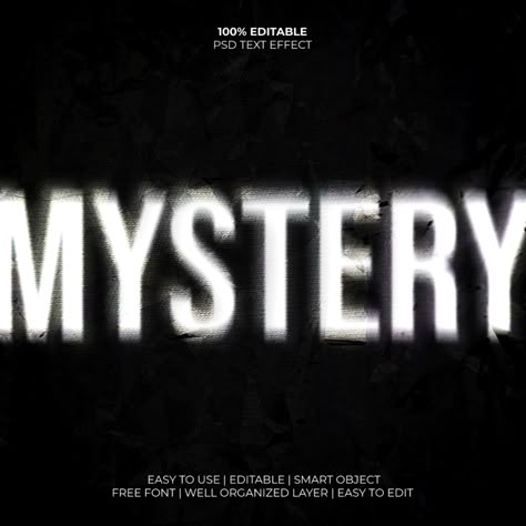 Mystery - Horror Text Effect Mystery Typography, Creepy Typography, Horror Logo Design, Scary Typography, Horror Typography, Mystery Logo, Scary Text, Dark Mind, Mysterious Words