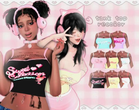 Sims 4 Pink Clothes, Aesthetic Sims, Black Edits, Cc Shopping, San Myshuno, Harajuku Clothes, Sims 4 Cas Mods, Cc Sims4, Cc Clothes