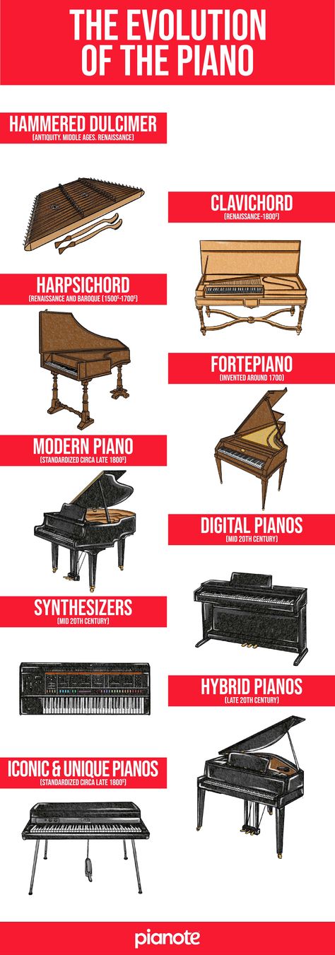 A Complete History of the Piano | Pianote - Free Online Lessons Piano History, Piano Hammers, Innovative Teaching Ideas, Easy Sheet Music, Piano For Sale, Hammered Dulcimer, Best Piano, Piano Studio, Music Genius