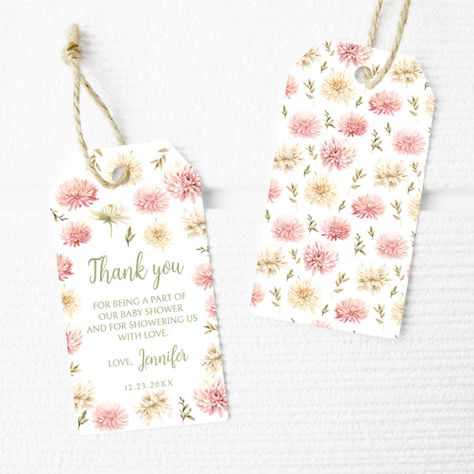 Baby In Bloom Shower Favors, Baby In Bloom Thank You Gifts, Pink Boho Baby Shower Favors, Pink Cotton Bib As Gift, Baby Shower Favors Pink And Gold, Chrysanthemum Flower, Floral Baby Shower, Girl Shower, Floral Baby