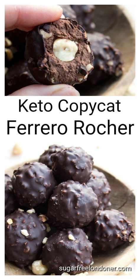 Ferrero Rocher Dessert, Low Carb Candy, Easy Candy Recipes, Postre Keto, Keto Candy, Resep Diet, Keto Brownies, Low Carb Sweets, Chocolate Truffle