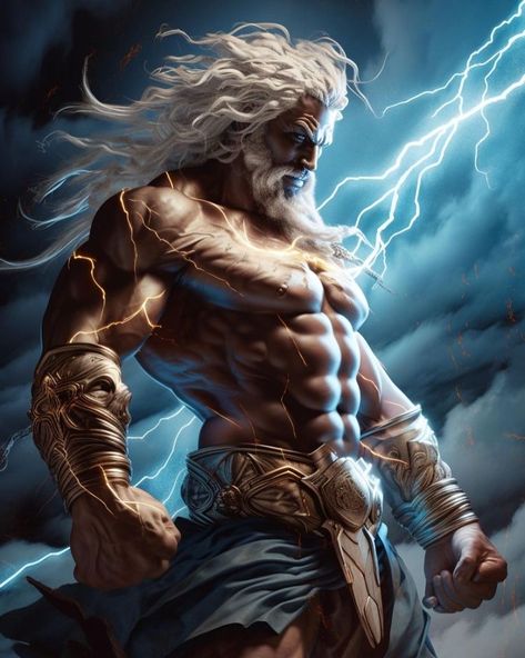 Zeus God, 남성 근육, Personaje Fantasy, Greek Mythology Gods, Greek Mythology Tattoos, Roman Gods, Mythology Tattoos, Images Kawaii, Angel Warrior