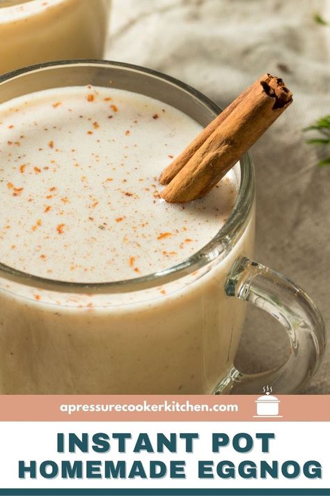 A mug of eggnog with a cinnamon stick Drinks For Breakfast, Fun Christmas Recipes, Instant Pot Ideas, Homemade Eggnog, Eggnog Recipe, Best Christmas Recipes, Egg Nog, Make Breakfast, Instant Pot Dinner