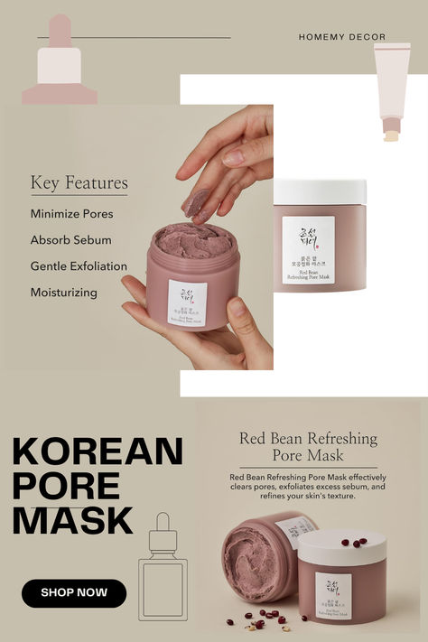 Skin Care For Men, Pore Mask, Beauty Of Joseon, Serious Skin Care, Clear Pores, Korean Skin Care, Perfect Skin Care Routine, Red Bean, Pore Cleansing