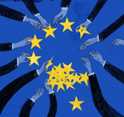 Opinion | How to Revive the Promise of the European Union - The New York Times Immigration Art, Europe Day, Start Ups, The Promise, European Union, The European Union, Art Website, Editorial Illustration, Eu Flag