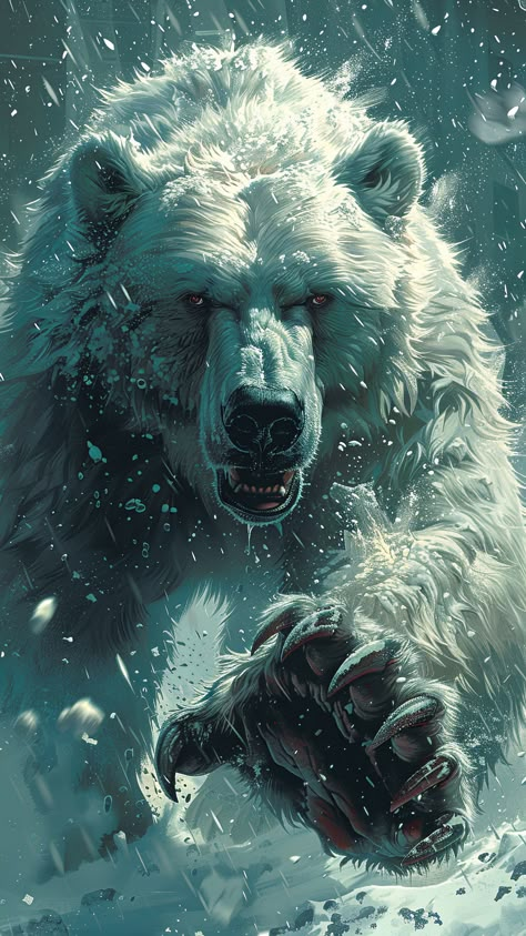 Polar Bear Warrior, Polar Bear Pictures, Grizzly Bear Photography, Bear Warrior, Polar Bear Tattoo, Polar Bear Drawing, Fox And Bear, Forest Gnome, Bear Spirit