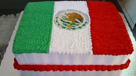 Mexican Flag Cake Ideas, Unicorn Cake Pops, Mexican Cake, Birthday Sheet Cakes, Flag Cake, Mexican Birthday, Mexican Party Theme, Sheet Cakes, Simple Cake