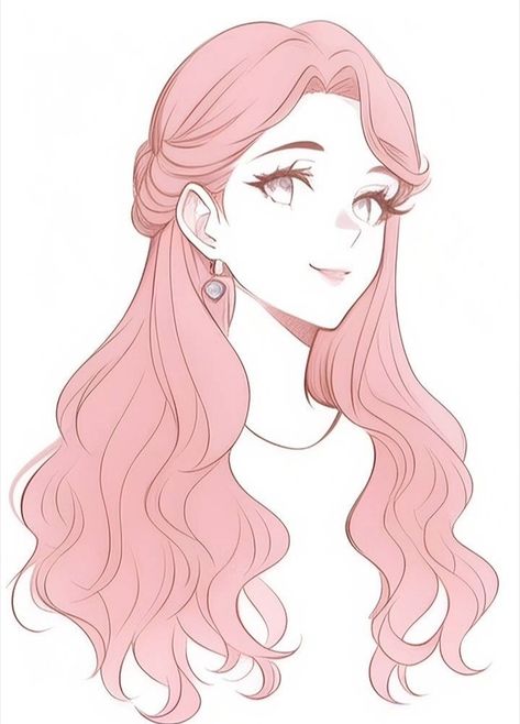 Long Hair Ideas Drawing Female, Anime Hair Colour Ideas, Hair Style Reference Drawing Girl, Cute Hairstyles For Long Hair Drawing, Hair Styles Art Reference Female, Long Hairstyles Art Reference, Long Hairstyles Drawing Reference Female, Long Hair Anime Reference, Anime Hair Reference Female Long