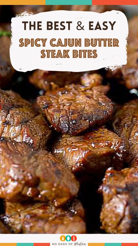 Spicy Cajun Butter Steak Bites Cajun Beef Recipes, Cajun Beef Tips, Cuban Steak Recipes, Cajun Butter Steak Bites, Easy Steak Bites Recipes, Quick Steak Recipes, Cajun Steak Bites, Pan Cooked Steak, Steak Garlic Butter