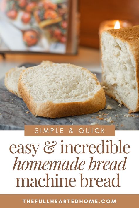 Easiest & Best Bread Machine Bread Recipe - Full Hearted Home White Bread Machine Recipes, Bread Machine Dough, Traditional Bread Recipe, Homemade Bread Dough, Bread Yeast, Easy Bread Machine Recipes, Bread Machines, Best Bread Machine, Bread Machine Recipe