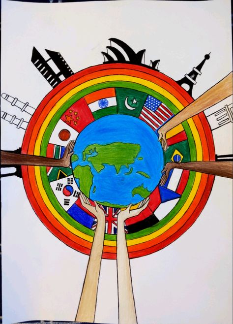 First Annual ABC Ed. Foundation Diversity Art Contest Winners Announced | Cerritos Community News. Emblem Ideas, Art Contest Winners, Diversity Art, Peace Painting, Peace Poster, Simple Mehndi Designs Fingers, Pretty Notes, The Abc, Contest Winner