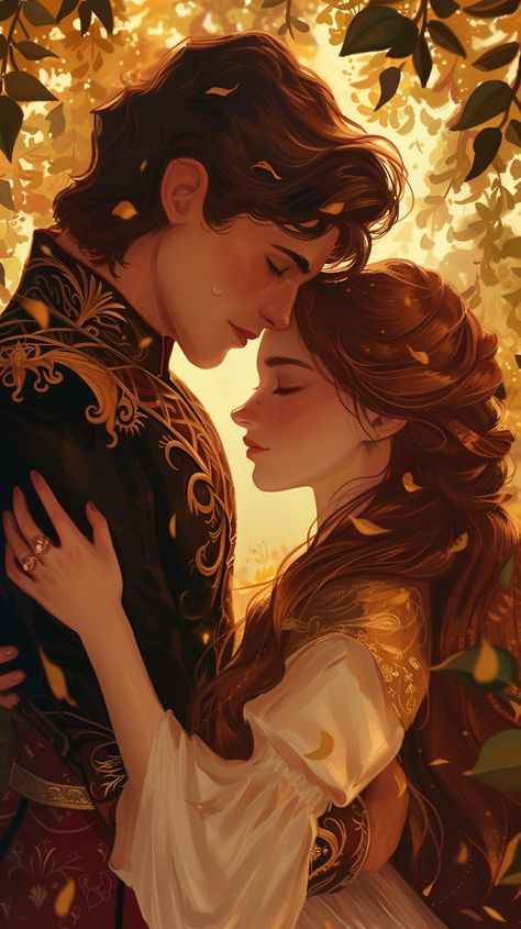 Once upon a time prince and princess painted in mesmerizing couple manhwa art style. A romance novel aesthetic gives a spent flavor to their love saga. They are lovers, their eyes painting an articulate tale of ardor. Artistically woven as Twin Flame art, their love story is a celestial symphony echoing in the universe. Forever entwined, their hearts beat as one. Light And Dark Fantasy Couple Art, Fantasy Prince And Princess, Princess And Prince Aesthetic, Prince And Princess Aesthetic, Princess With Prince, Casal Art, Fantasy Couple Aesthetic, Couple Fantasy Art, Forbidden Love Artwork