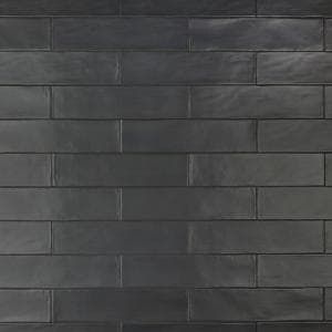 Ivy Hill Tile Piston Camp Black Rock 4 in. x 12 in. 7mm Matte Ceramic Subway Wall Tile (34-piece 10.97 sq. ft. / box)-EXT3RD100505 - The Home Depot Black Subway Tiles, Backsplash Panels, Mosaic Floor Tile, Condo Kitchen, Matte Ceramic, Ceramic Subway Tile, Merola Tile, Porcelain Mosaic Tile, Stone Look Tile