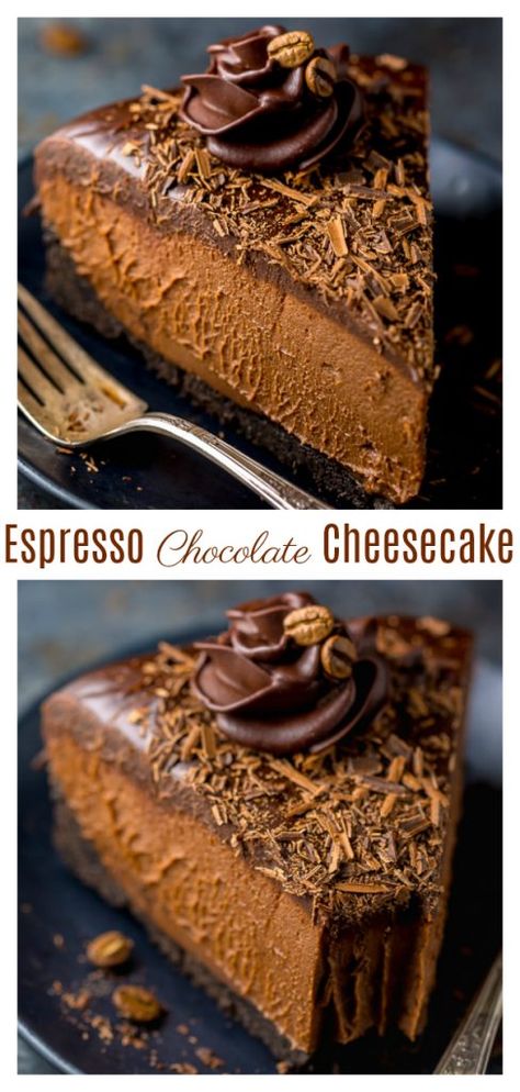 No Bake Chocolate Cheesecake, Baker By Nature, Coffee Cheesecake, Brownie Desserts, Easy Cheesecake Recipes, Salty Cake, Chocolate Espresso, Oreo Dessert, Easy Cheesecake