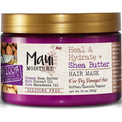 Maui Moisture Heal & Hydrate + Shea Butter Hair Mask | Ulta Beauty Shea Butter Hair Mask, Hair Capsules, Shea Butter Oil, Maui Moisture, Stop Hair Breakage, Shea Butter Hair, Homemade Moisturizer, Low Porosity, Coconut Oil Hair Mask