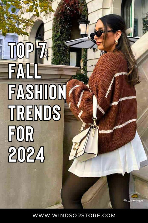 Step into the season with fall fashion trends that stand out. Discover the Western vibe with denim and brown clothing for a rustic touch. Leopard prints add a bold statement, while the Mob Wife and Coquette aesthetics bring a mix of edgy and feminine styles. Perfect your autumn wardrobe with these key trends and make every outfit unforgettable. Learn more about these top seven trends in our latest blog article by clicking the link below. #windsor How To Look High Fashion, 2024fall Fashion Trends, Fall Outfit Trends 2024, Free People Fall 2024, Fall 2024 Denim Trends, Fall 2024 Jean Trends, Leopard Print Fall 2024, Trendy Leopard Print Winter Sweater, Chic Fall Fashion