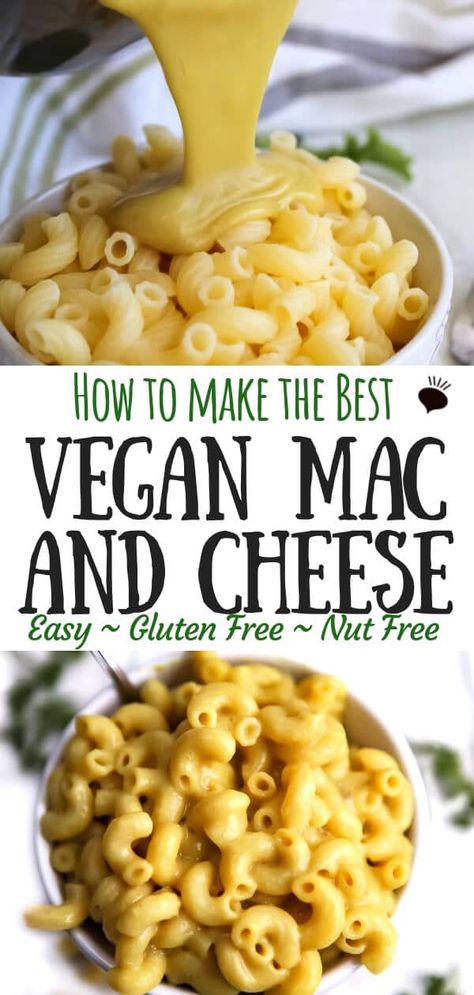 Mac N Cheese Vegan, Dairy Free Mac And Cheese, Vegan Mac N Cheese Recipe, Gluten Free Mac And Cheese, Vegan Mac N Cheese, Vegan Pasta Recipes, Vegan Side Dishes, Vegan Mac And Cheese, Vegan Sides