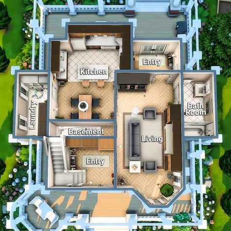 Sims 4 Willow Creek House Layout, Sims 4 Daisy Hovel, Sims 4 House Ideas Base Game, Sims 4 Base Game Interior, Sims4 Houses Ideas Base Game, Sims Ideas Base Game, Sims 4 Houses Layout 30x20 Base Game, Sims 4 Houses Ideas Layout Base Game, Sims 4 Base Game Family House