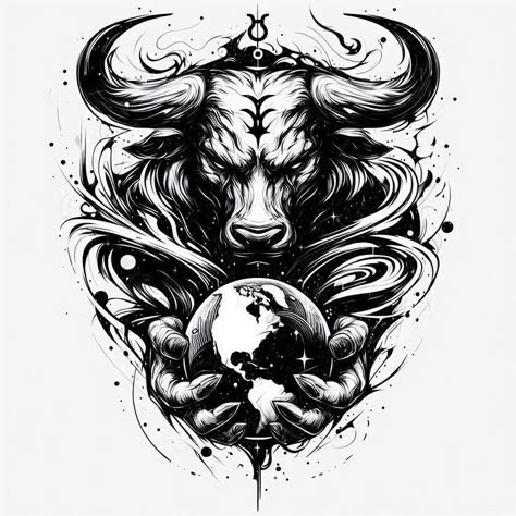 Bulls Tattoo, Bull Art Drawing, Ox Tattoo, Viking Rune Tattoo, Taurus Bull Tattoos, Bull Skull Tattoos, Bull Tattoo, Skull Art Tattoo, Filigree Tattoo