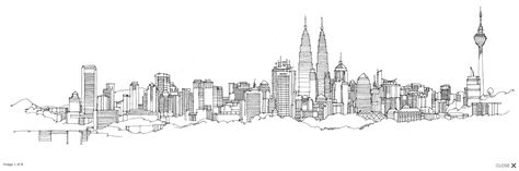 Kuala Lumpur Illustration, Kuala Lumpur Drawing, Goodbye Quotes For Friends, Cities Illustration, Kuala Lumpur Skyline, Transparent Wallpaper, City Outline, Mountain Sketch, Drawing Scenery