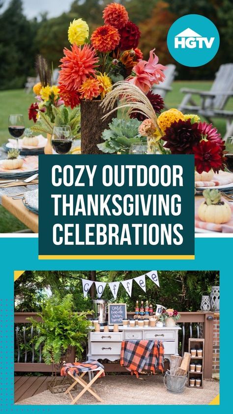 Thanksgiving Outdoor Dinner Table, Outdoor Friendsgiving Party, Outdoor Thanksgiving Dinner Party Ideas, Outdoor Thanksgiving Dinner, Outside Thanksgiving, Outdoor Thanksgiving Table, Backyard Porch Patio, Thanksgiving Meal Plan, Hosting Thanksgiving Dinner