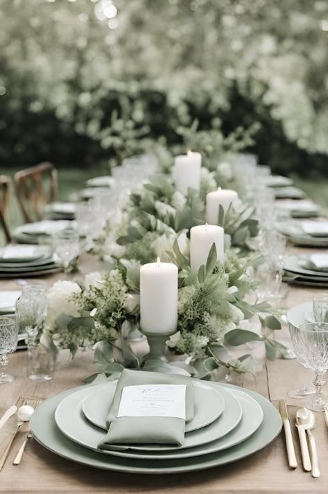 Late Fall Wedding Ideas, Sage Centerpieces Wedding, Sage Green Mauve Wedding, Moss Wedding Decor, Wedding Color Themes, Sage Green Wedding Theme, Wedding Decorations Table, Thanksgiving Tables, Wedding Theme Color Schemes