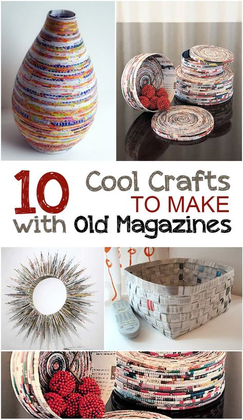 Amazing craft for teens and older kids: 10 Cool Crafts to Make with Old Magazines #crafts #DIY Old Magazine Crafts, Different Crafts, Cool Crafts, Recycled Magazines, Crafts For Teens To Make, Folding Origami, Recycled Sweaters, Magazine Crafts, Newspaper Crafts