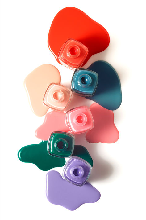 Empty nail polish bottles