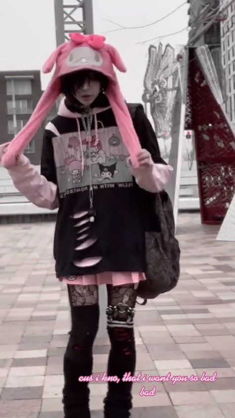 Cute Emo Outfits, Pastel Goth Outfits, Alt Clothes, Alt Outfits, Bunny Hat, Alt Fashion, Alternative Outfits, Edgy Outfits, Aesthetic Outfits