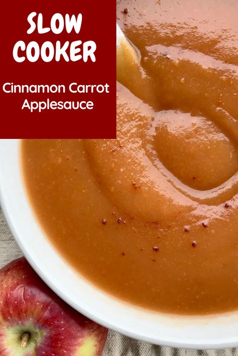 Slow Cooker Cinnamon Carrot Applesauce Carrot Sauce Recipe, Carrot Applesauce, Crockpot Carrots, Carrot Sauce, Soup For Babies, Cinnamon Carrots, Crockpot Applesauce, Potatoe Recipes, Making Baby Food