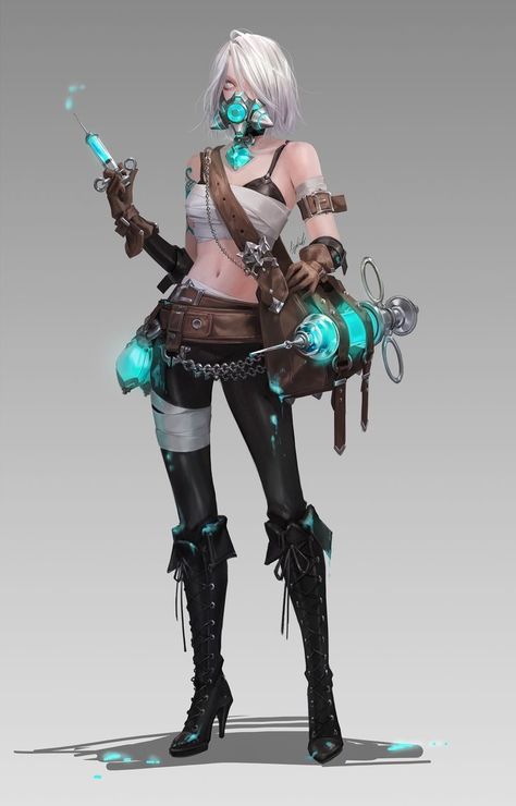 Steampunk Character, Cyberpunk Character, Modern Fantasy, Game Character Design, Cyberpunk Art, Female Character, Female Character Design, Character Design References, Digital Art Girl