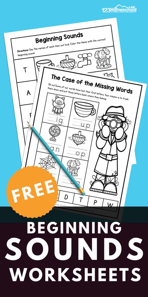 Sound Worksheets For Kindergarten, Beginning Sound Worksheets, Initial Sounds Worksheets, Beginning Sounds Activities, Initial Sound Activities, Letter Sound Games, Sounds Worksheet, Kindergarten Phonics Activities, Phonics Puzzles