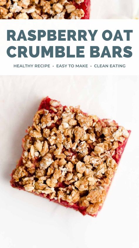 Raspberry Desserts Healthy, Raspberry Dessert Bars, Fruit Crumble Bars, Bars With Oatmeal, Raspberry Oatmeal Bars, Sweet Oatmeal, Raspberry Crumble Bars, Raspberry Dessert, Low Calorie Fruits