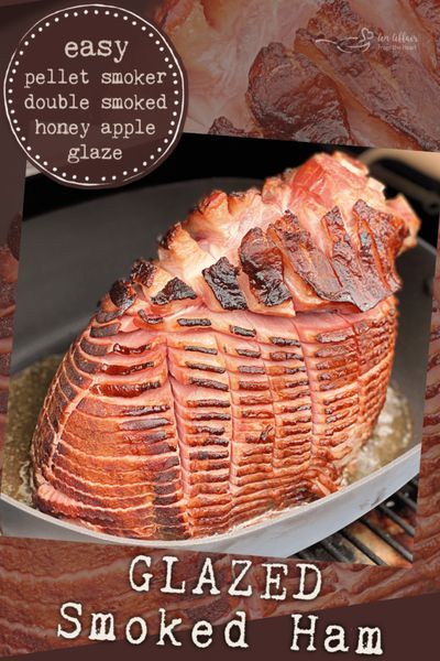 A large bone-in smoked ham will turn out beautifully on your Traeger pellet grill. My Glazed Smoked Ham recipe cooks in a little over two hours brushed with a sweet spiced glaze of honey and apple.  It’s scored before smoking to get all of the smoke flavors and all of that sweet glaze down inside the ham.  Double Smoked ham is twice as delicious! Ham Traeger, Glazed Smoked Ham, Smoked Ham Glaze, Leftover Smoked Turkey, Ham Glazed, Bone In Ham, Traeger Smoked Turkey, Leftover Soup, Smoked Ham Recipe